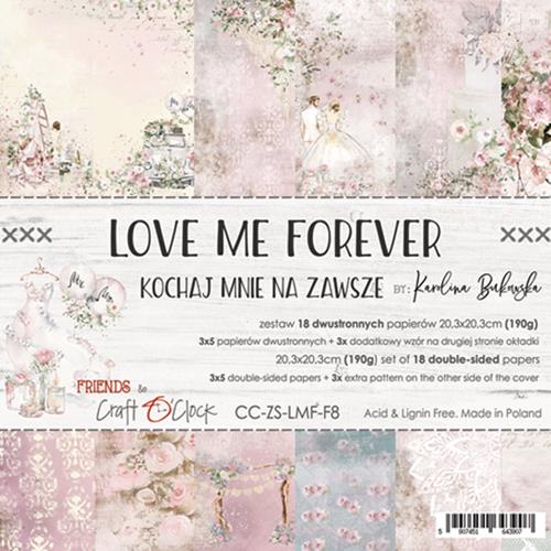 Paper Collection Set 20,3x20,3cm Love Me Forever, 190 gsm (clr 20)