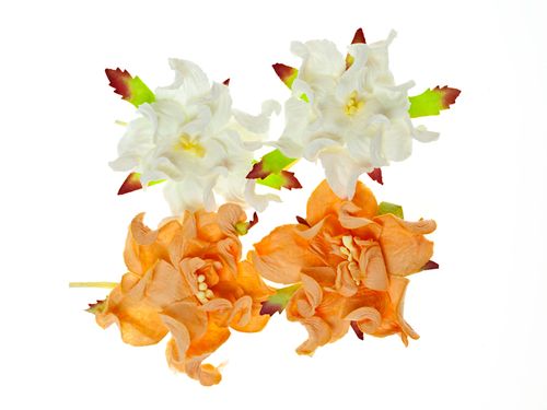 Gardenia 5cm 4 pcs in a pack PEACH/WHITE (clr 15)