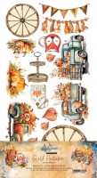 Extras to Cut Set 30,5x15 cm Gold Autumn, 250 gsm, mirror print (12 sheets, 6 designs, 2x6 double-sided sheets)
