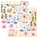 Double-sided paper 30,5x30,5 cm Happy Time – Flowers– extras to cut, mirror print, 250 gsm (1 sheet)