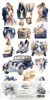 Extras to Cut Set 30,5x15 cm In Frosty Colors – Wedding Day, 250 gsm, mirror print (12 sheets, 6 designs, 2x6 double-sided sheets)