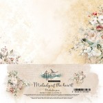 Paper Collection Set 15x15 cm Melody of the Heart, 250 gsm (24 sheets, 12 designs, 4x6 double-sided sheets)