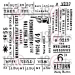 Stencil Return Ticket - Back in Time, 15x15 cm thickness 1 mm