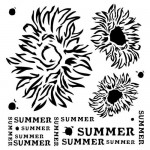 Stencil Summer Flowers - End of Summer, 15x15 cm thickness 1 mm