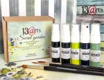 Set of waterbased sprays Secret Garden, 5x15ml (Pastel Lime, Pastel Mint, Chalk Ultramarine, Chalk Turquoise, Pearl Sky Blue)