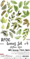Basic Leaves Set 4, BIG LEAVES, extras to cut, 15,5x30,5cm, mirror print (18 sheets, 6 designs, 3x6 double-sided sheets + bonus design on the cover, 250g