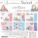 Paper Collection Set 20,3x20,3cm Unicorn Sweet, 190 gsm (24 sheets, 12 designs, 4x6 double-sided sheets + 2x bonus design on the cover)