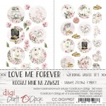 Digi Label Set -Love Me Forever, 15,5x30,5cm (6 sheets, 2 designs, 3x2 one-sided sheets, 250g) (clr 20)