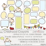Paper Collection Set 15,5x30,5cm Childhood Crayons - Funny Frames - extras to cut VII, 250 gsm (2 one-sided sheets, 2 designs) (clr 70)
