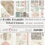 Junk Journal Set Hello Beauty, 15,5x30,5cm (6 one and double sided sheets, 250g/190g)