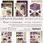 Junk Journal Set Plum In Chocolate, 15,5x30,5cm (6 one and double sided sheets, 250g/190g)