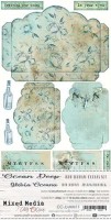 Junk Journal Set Ocean Deep, Mixed Media, 15,5x30,5cm (12 sheets, 6 designs, 2x6 double-sided sheets + bonus design on the cover)