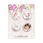 Buttons Cotton Candy – Girl (self adhesive, dia around 2,5 cm)
