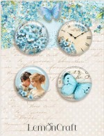 Buttons Dear Diary – Forget Me Not (self adhesive, dia around 2,5 cm)