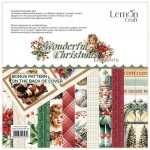 Paper Pad Wonderful Christmas - Elements and Basic, 20,3x20,3cm, 250 gsm (18 sheets, 12 designs, 3x6 double-sided sheets + bonus design on the cover)