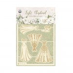 Light chipboard embellishments Love and Lace 01, 15x10 cm, engraved
