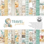 Paper Collection Set 15x15cm Travel Journal, 240 gsm (24 sheets, 12 designs, 4x6 double-sided sheets, bonus design - 2 designs)