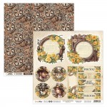 Double-sided paper 30,5x30,5cm Steampunk Journey - 03, 250 gsm (1 sheet)