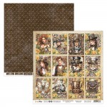 Double-sided paper 30,5x30,5cm Steampunk Journey - 05, 250 gsm (1 sheet)