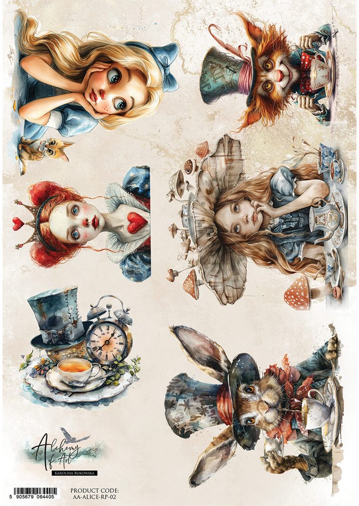 Rice paper 2, Alice, A4 (21x29,7cm) 25-30g Rice paper 2, Alice, A4 (21x29,7cm) 25-30g