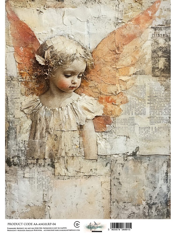 Rice paper 4, Angels, A4 (21x29,7cm) 25-30g Rice paper 4, Angels, A4 (21x29,7cm) 25-30g