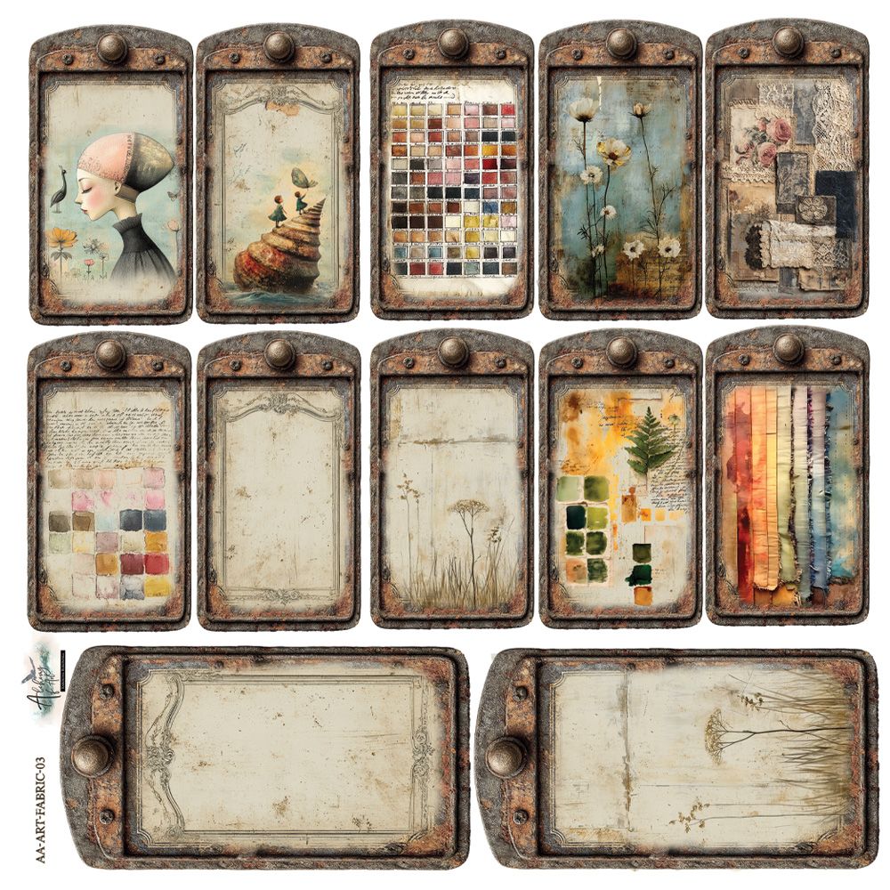 Fabric extras to cut 3, Art, (1 sheet 32x32cm)