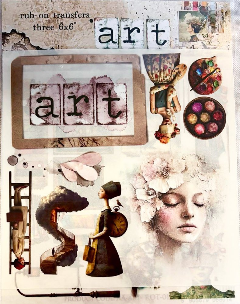 Set of rub-on transfers Art, 3 sheets15x15cm