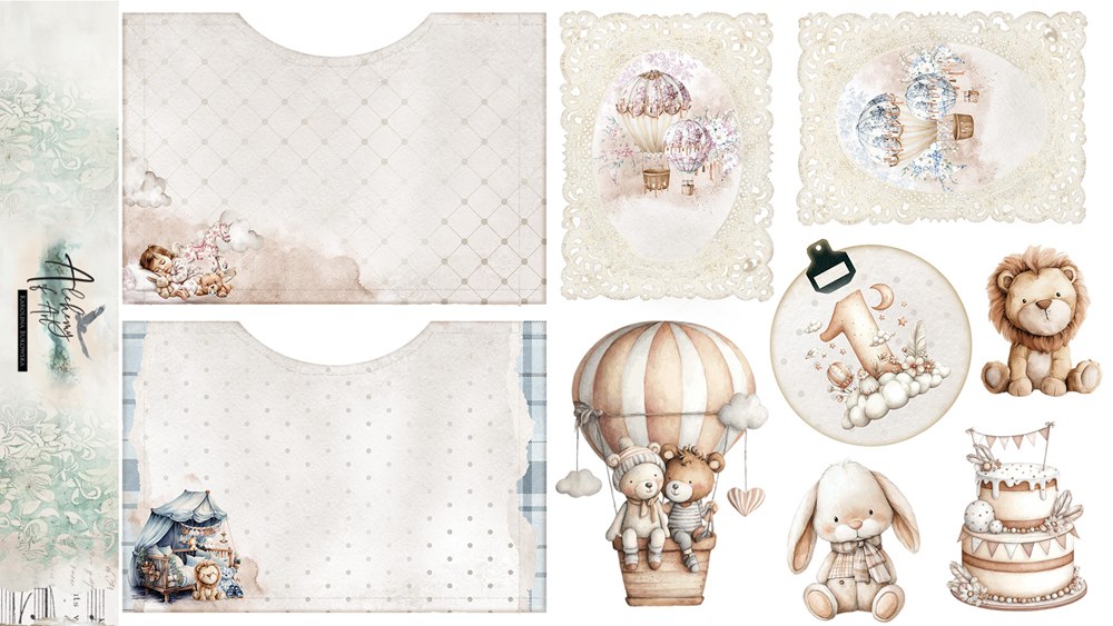 Fabric cut-outs Baby, 9 pcs