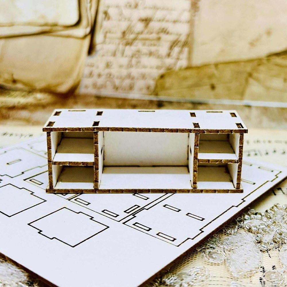 Chipboard Shelf, Behind Closed Doors, 7x2,2x2,5cm