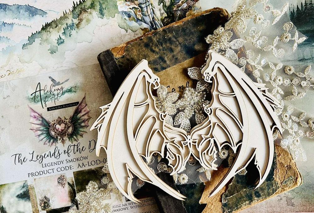 Chipboard Wings 1, The Legends Of The Dragons, 17x12,5cm, 2 layers