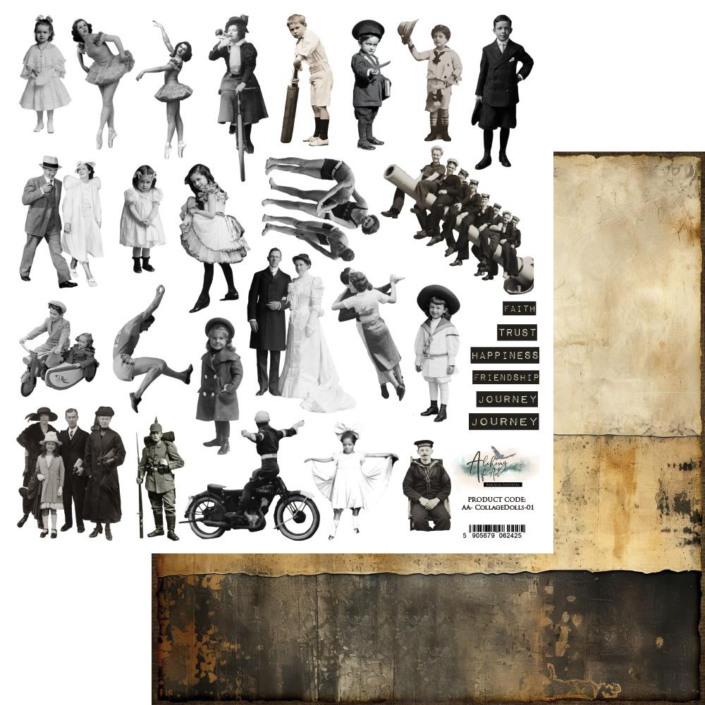 Die-cuts 30,5x30,5 cm People, pre-cut, 250 gsm (1 sheet)