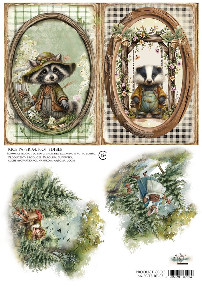 Rice paper 3, Friends of the Forest, A4 (21x29,7cm) 25-30g