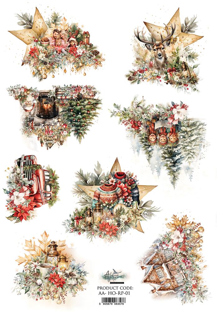 Rice paper 1, Ho Ho Ho, A4 (21x29,7cm) 25-30g