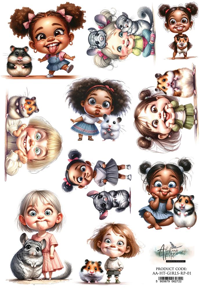 Rice paper Girls 2, Happy Time, A4 (21x29,7cm) 25-30g