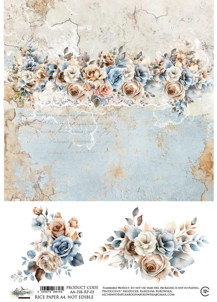 Rice paper 3, In Shades Of Blue, A4 (21x29,7cm) 25-30g