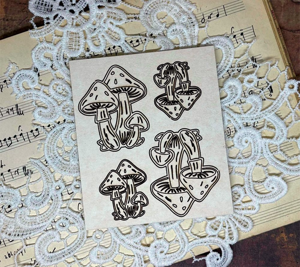 Chipboard Toadstools, Lovely Autumn, 17x12,5cm Chipboard Toadstools, Lovely Autumn, 17x12,5cm