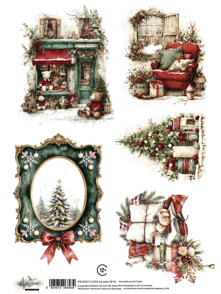 Rice paper 1, The Magic of December, A4 (21x29,7cm) 25-30g Rice paper 1, The Magic of December, A4 (21x29,7cm) 25-30g