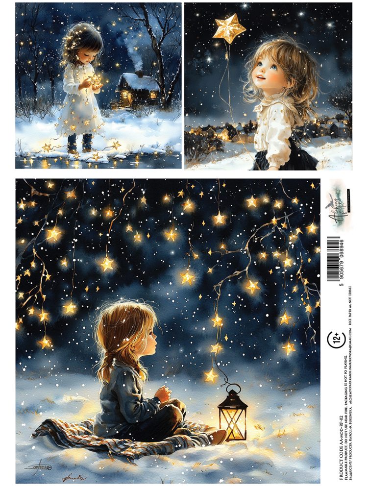 Rice paper 2, The Magic of December, A4 (21x29,7cm) 25-30g Rice paper 2, The Magic of December, A4 (21x29,7cm) 25-30g