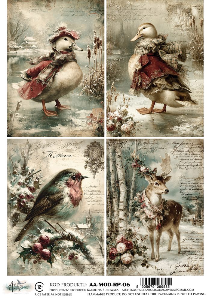 Rice paper 6, The Magic of December, A4 (21x29,7cm) 25-30g Rice paper 6, The Magic of December, A4 (21x29,7cm) 25-30g