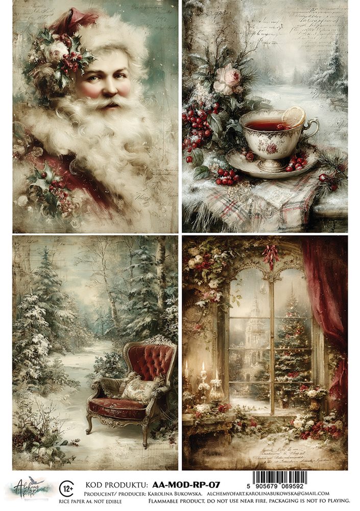 Rice paper 7, The Magic of December, A4 (21x29,7cm) 25-30g Rice paper 7, The Magic of December, A4 (21x29,7cm) 25-30g