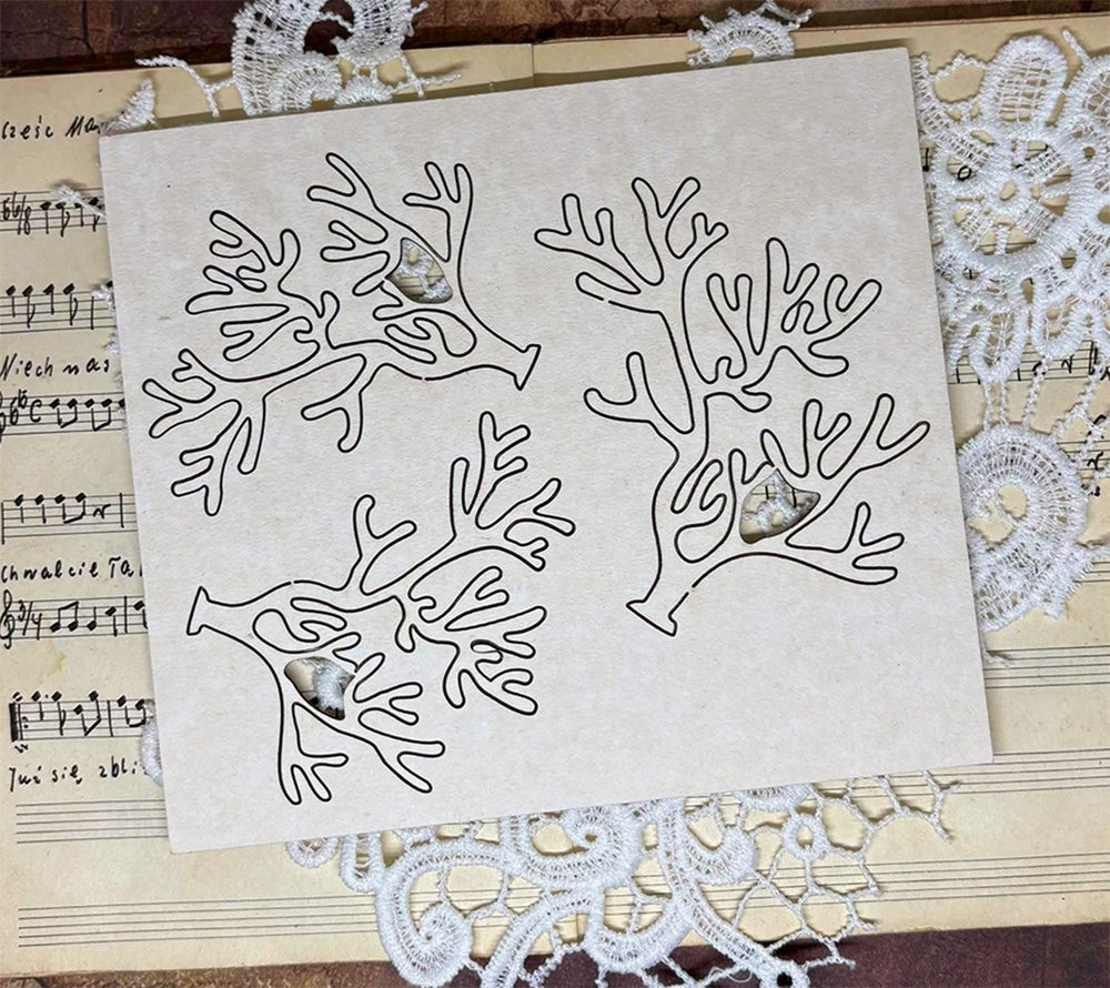 Chipboard Corals, Ocean Blue, 17x12,5cm, 2 layers Chipboard Corals, Ocean Blue, 17x12,5cm, 2 layers