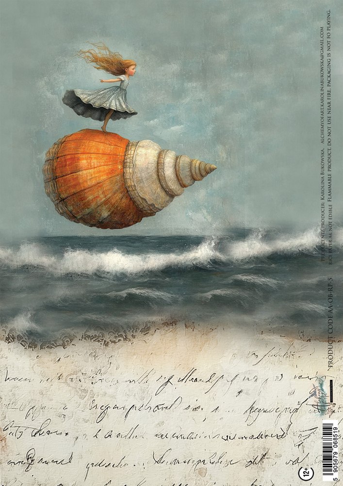 Rice paper 5, Ocean Blue, A4 (21x29,7cm) 25-30g