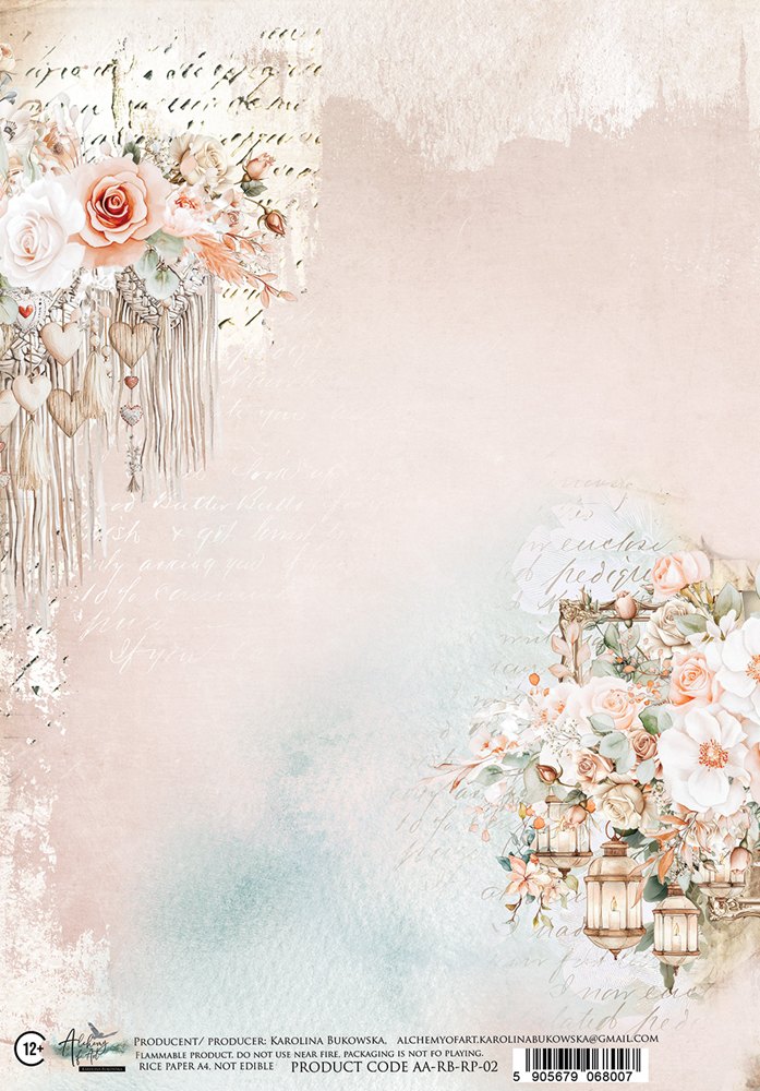 Rice paper 2, Romantic Boho, A4 (21x29,7cm) 25-30g