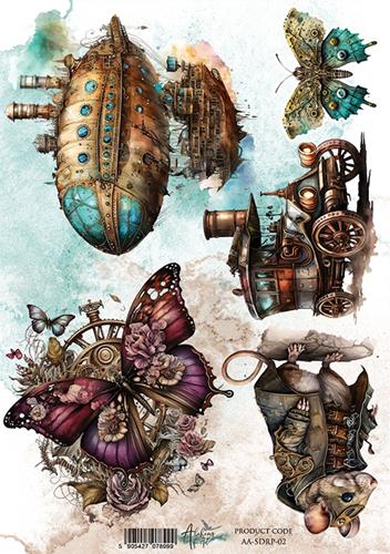 Rice paper 2, Steampunk Dream, A4 (21x29,7cm) 25-30g Rice paper 2, Steampunk Dream, A4 (21x29,7cm) 25-30g