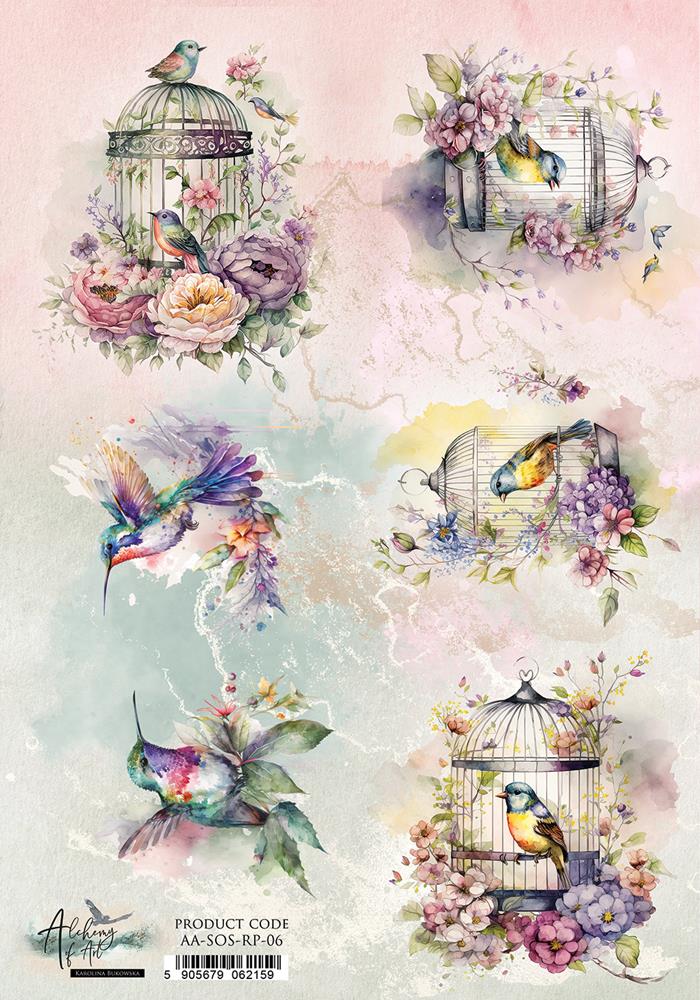 Rice paper 6, Soul of Spring, A4 (21x29,7cm) 25-30g Rice paper 6, Soul of Spring, A4 (21x29,7cm) 25-30g