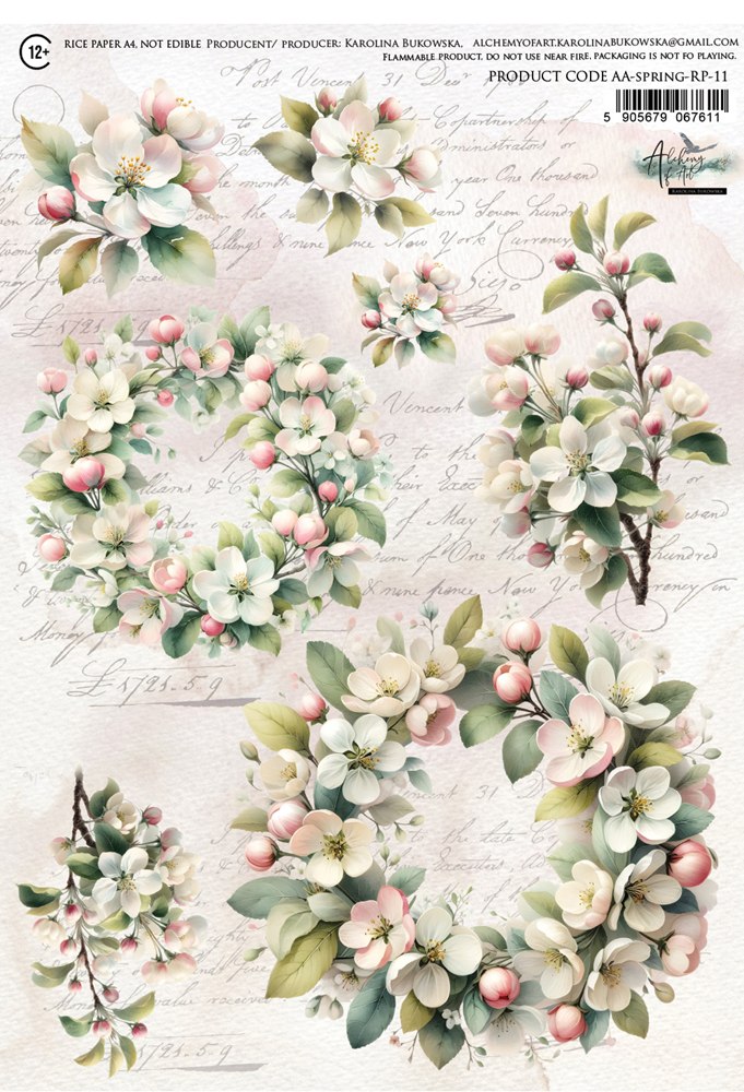 Rice paper 11, Spring, A4 (21x29,7cm) 25-30g Rice paper 11, Spring, A4 (21x29,7cm) 25-30g