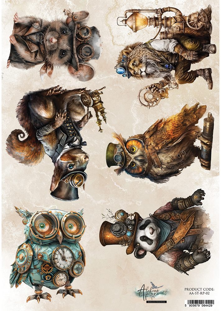 Rice paper 2, Steampunk Time, A4 (21x29,7cm) 25-30g Rice paper 2, Steampunk Time, A4 (21x29,7cm) 25-30g