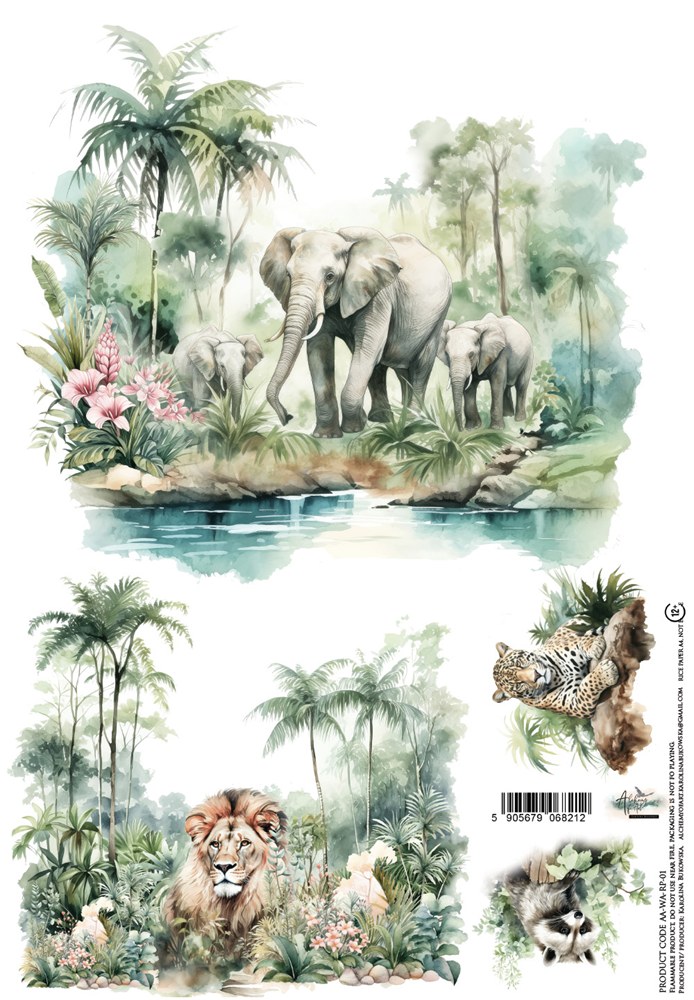 Rice paper 1, Wild Adventures, A4 (21x29,7cm) 25-30g