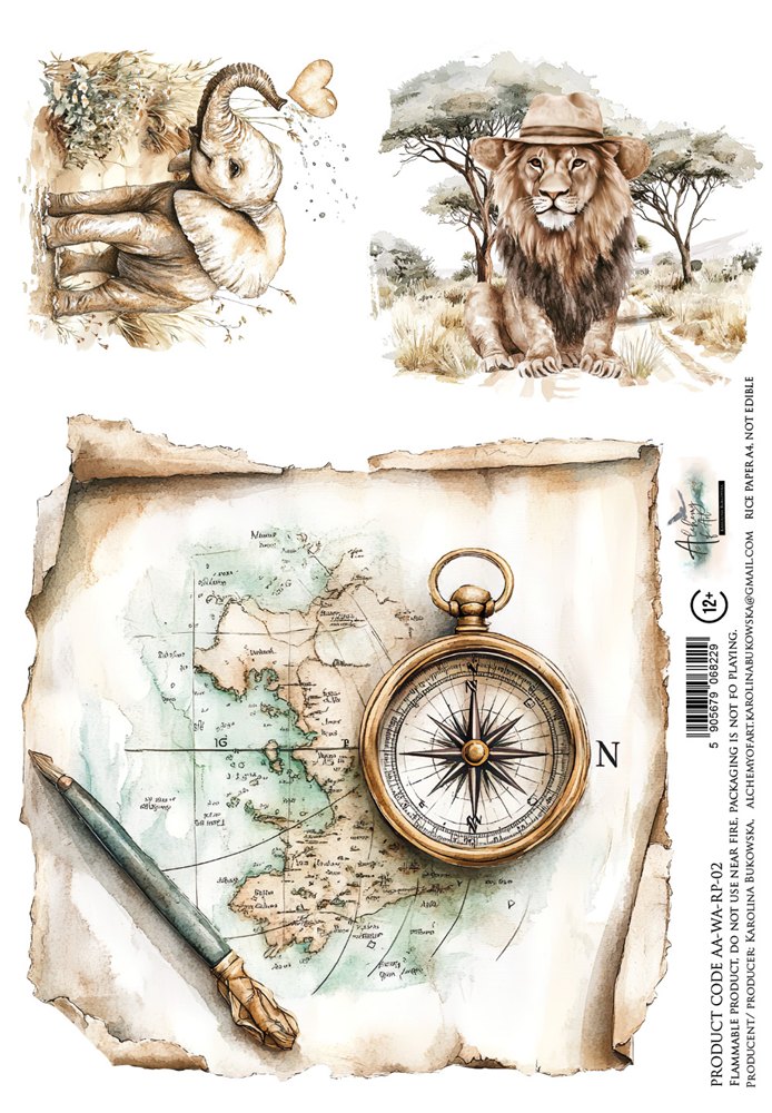 Rice paper 2, Wild Adventures, A4 (21x29,7cm) 25-30g