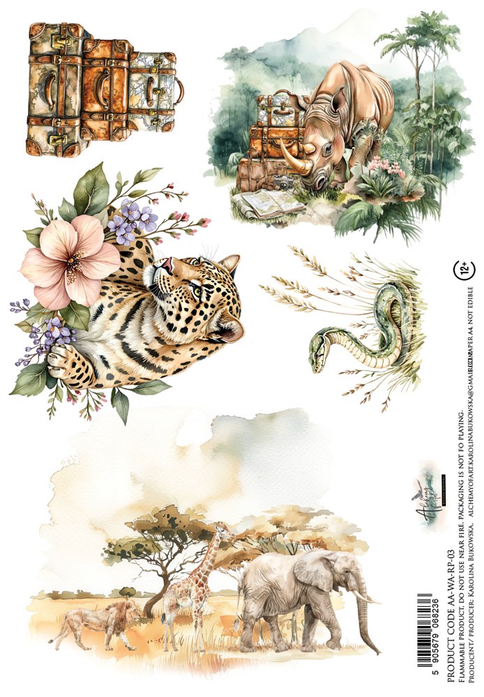 Rice paper 3, Wild Adventures, A4 (21x29,7cm) 25-30g